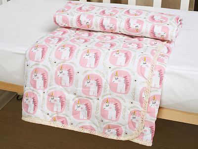 Одеяло детское облегченное из муслина Единороги 